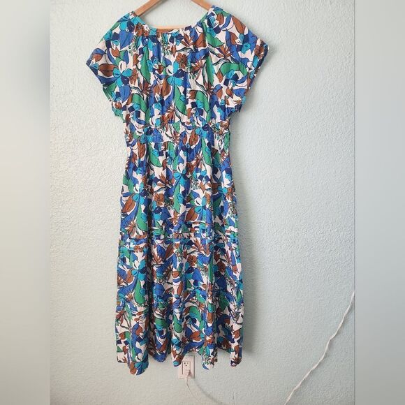 C&C California Blue Sundress with Flutter Sleeves New With Tags Linen Blend - Picture 5 of 10